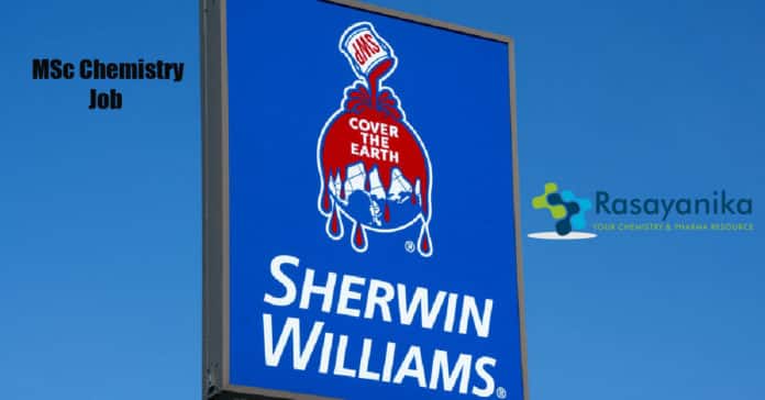 Sherwin Williams MSc Chemistry Job - Operations Team Leader