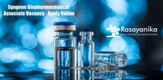 Syngene Biopharmaceutical Associate Vacancy - Apply Online