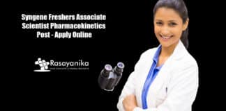 Syngene Freshers Associate Scientist Pharmacokinetics Post - Apply Online