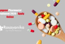 Syngene Pharmacist Recruitment 2020 - Apply Online