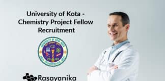 University of Kota - Chemistry Project Fellow Recruitment