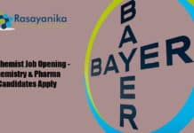 Bayer Lab Chemist Job Opening - Chemistry & Pharma