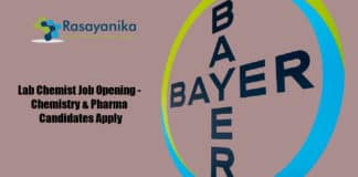 Bayer Lab Chemist Job Opening - Chemistry & Pharma