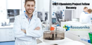 CMTI Chemistry Project Fellow Vacancy - Application Details