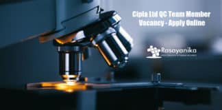 Cipla Ltd QC Team Member Vacancy - Apply Online