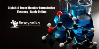 Cipla Ltd Team Member Formulation Vacancy - Apply Online