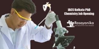 IACS Kolkata PhD Chemistry Job Opening - Application Details