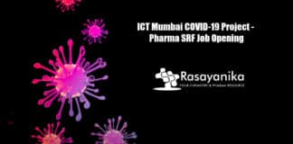 ICT Mumbai COVID-19 Project - Pharma SRF Job Opening