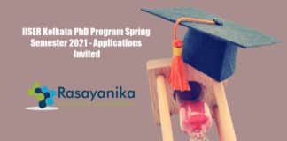 IISER Kolkata PhD Program Spring Semester 2021 - Applications Invited