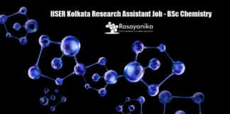 IISER Kolkata Research Assistant Job - BSc Chemistry