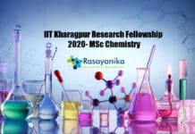 IIT Kharagpur Research Fellowship 2020- MSc Chemistry