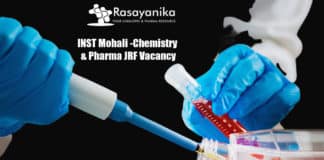 INST Mohali Tissue Engineering Project - Chemistry & Pharma JRF Vacancy