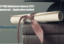 INST PhD Admission January 2021 Announced – Application Invited