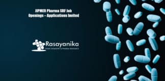JIPMER Pharma SRF Job Openings – Applications Invited
