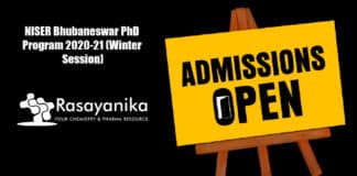 NISER Bhubaneswar PhD Program 2020-21 (Winter Session)