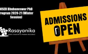 NISER Bhubaneswar PhD Program 2020-21 (Winter Session)