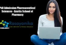 PhD Admission Pharmaceutical Sciences - Amrita School of Pharmacy