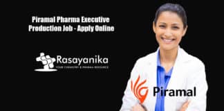 Piramal Pharma Executive Production Job - Apply Online