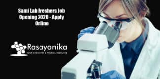 Sami Lab Freshers Job Opening 2020 - Apply Online