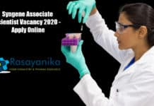 Syngene Associate Scientist Vacancy 2020 - Apply Online