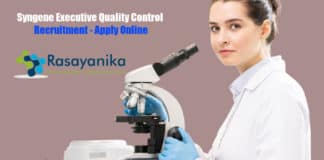 Syngene Executive Quality Control Recruitment - Apply Online