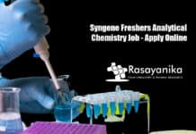 Syngene Freshers Analytical Chemistry Job - Apply Online