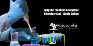 Syngene Freshers Analytical Chemistry Job - Apply Online