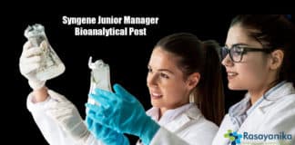 Syngene Junior Manager Bioanalytical Post - Apply Online