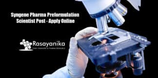 Syngene Pharma Preformulation Scientist Post - Apply Online