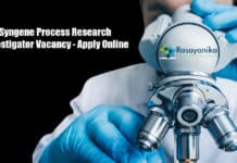 Syngene Process Research Investigator Vacancy - Apply Online