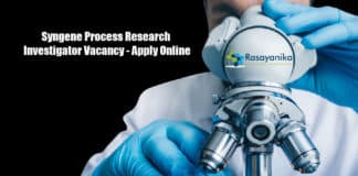 Syngene Process Research Investigator Vacancy - Apply Online