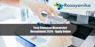 Teva Chemical Researcher Recruitment 2020 - Apply Online