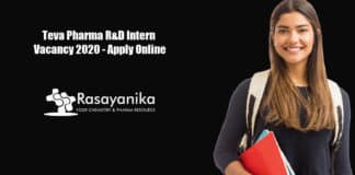 Teva Pharma R&D Intern Vacancy 2020 - Apply Online