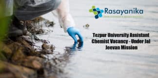 Tezpur University Assistant Chemist Vacancy - Under Jal Jeevan Mission