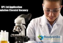 UPL Ltd Application Formulation Chemist Vacancy - Apply