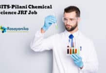 BITS-Pilani Chemical Science JRF Job - Applications Invited