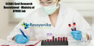 CCRAS Govt Research Recruitment - Ministry of AYUSH Job
