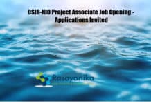 CSIR-NIO Project Associate Job Opening - Applications Invited