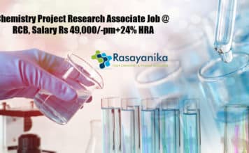 Chemistry Project Research Associate Job @ RCB, Salary Rs 49,000/-pm+24% HRA Chemistry Project Research Associate Job @ RCB, Salary Rs 49,000/-pm+24% HRA