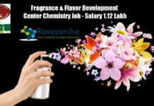 Fragrance & Flavor Development Center Chemistry Job - Salary 1.12 Lakh