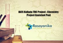 IACS Kolkata TRC Project _ Chemistry Project Assistant Post