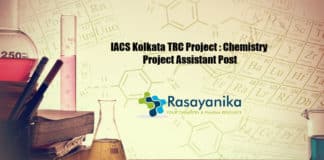 IACS Kolkata TRC Project _ Chemistry Project Assistant Post