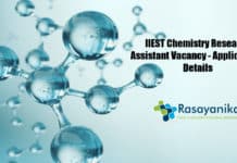 IIEST Chemistry Research Assistant Vacancy - Applications Details