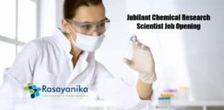 Jubilant Chemical Research Scientist Job Opening - Apply Online