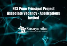 NCL Pune Principal Project Associate Vacancy - Applications Invited