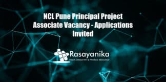 NCL Pune Principal Project Associate Vacancy - Applications Invited