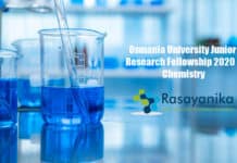 Osmania University Junior Research Fellowship 2020 - Chemistry