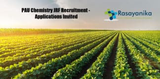 PAU Chemistry JRF Recruitment - Applications Invited