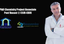 PhD Chemistry Project Associate Post Vacant @ CSIR-CBRI