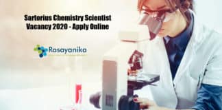 Sartorius Chemistry Scientist Vacancy 2020 - Apply Online